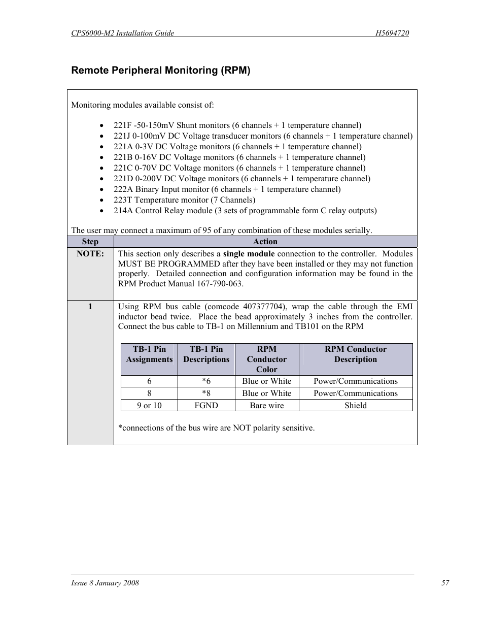 GE Industrial Solutions CPS6000-M2 User Manual | Page 57 / 134