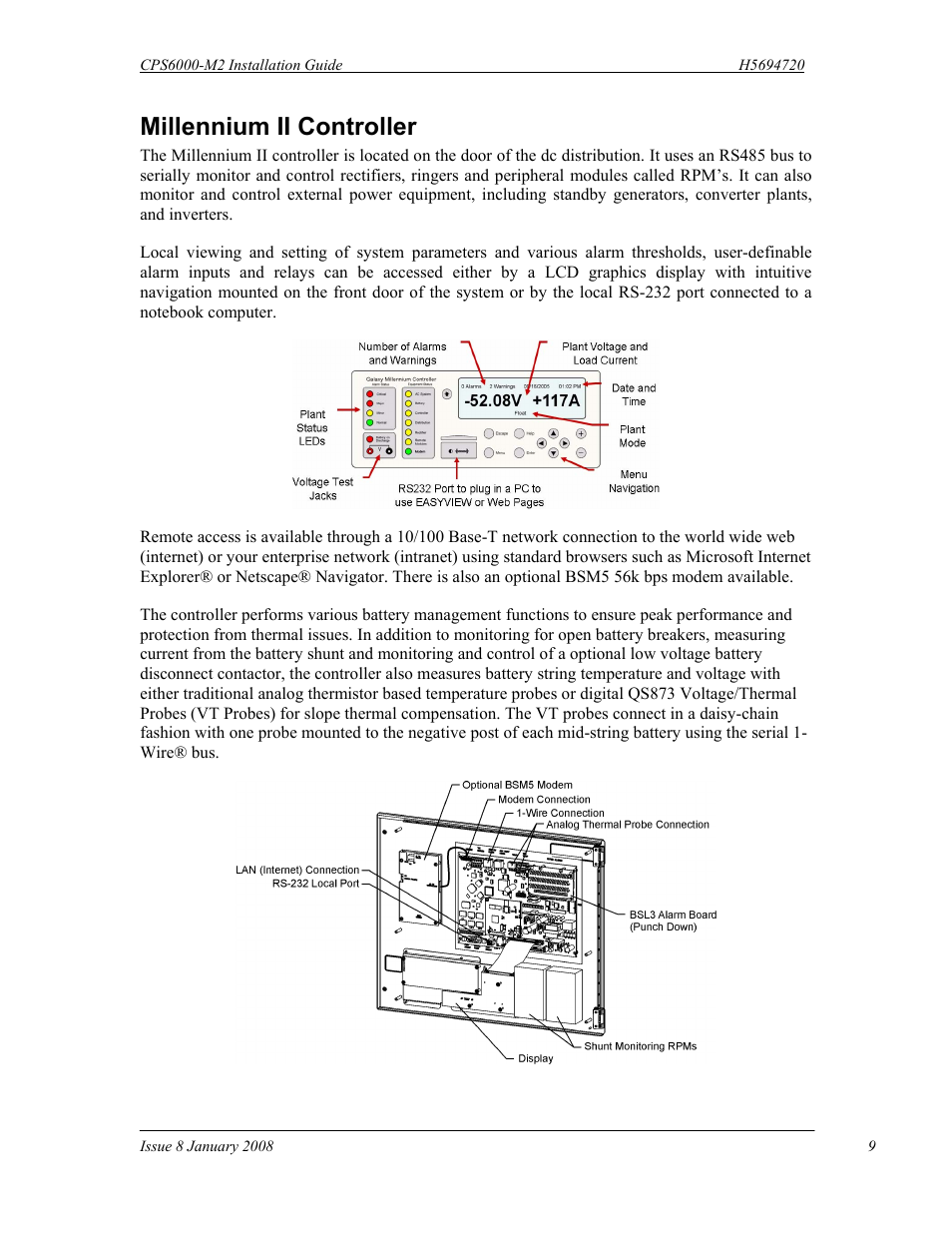Millennium ii controller | GE Industrial Solutions CPS6000-M2 User Manual | Page 9 / 134