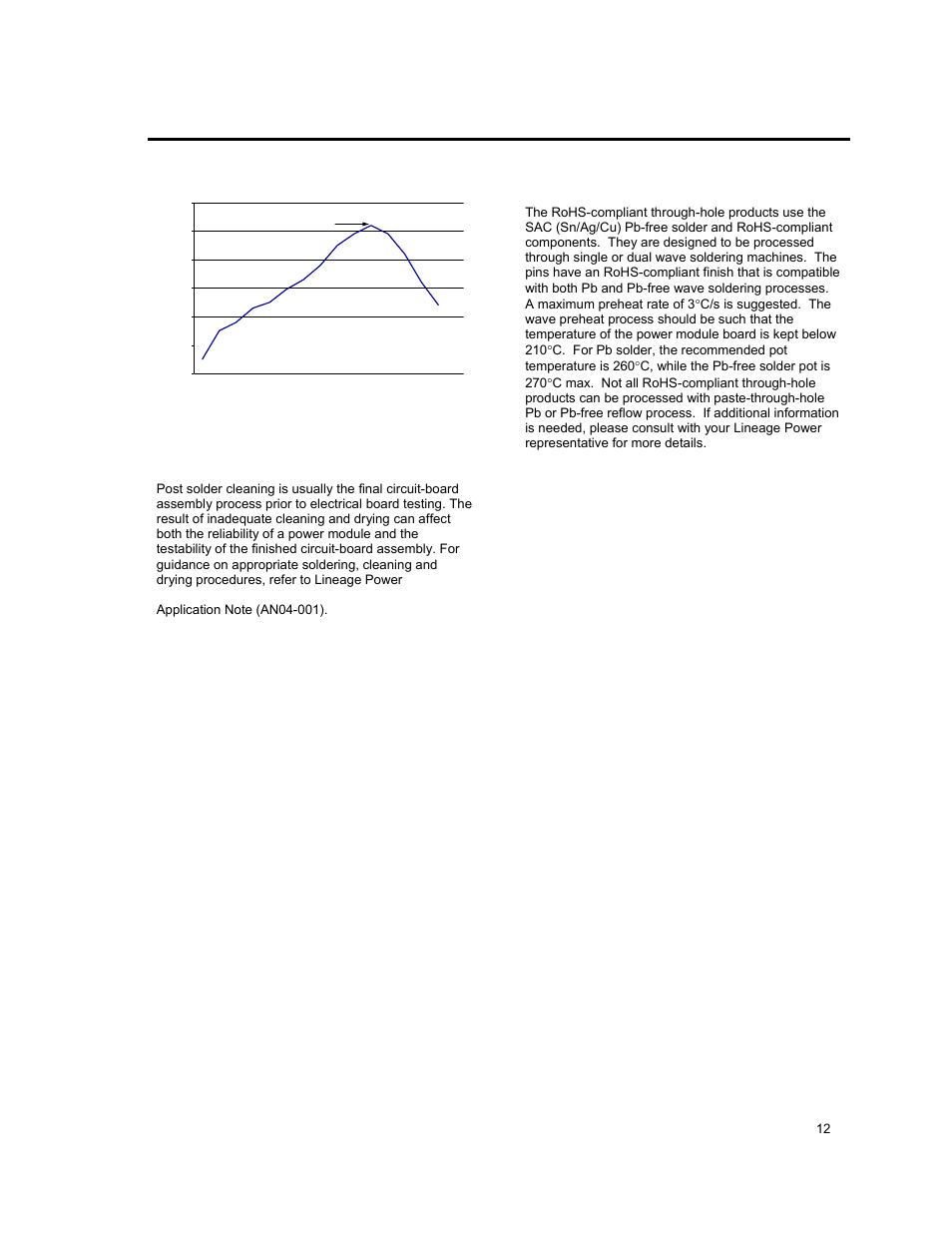 Surface mount information, Through-hole lead-free soldering information | GE Industrial Solutions EVW020A0A Series (Eighth-Brick) User Manual | Page 12 / 19