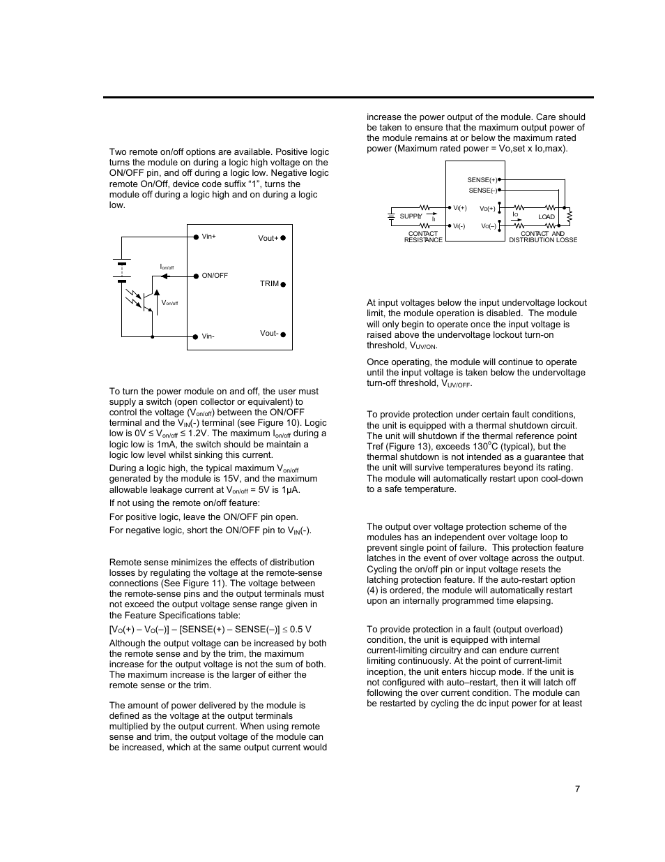 Feature description | GE Industrial Solutions EVW020A0A Series (Eighth-Brick) User Manual | Page 7 / 19