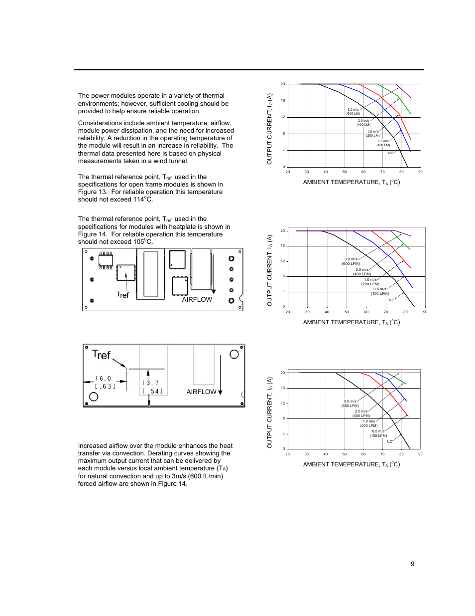 Thermal considerations, Heat transfer via convection | GE Industrial Solutions EVW020A0A Series (Eighth-Brick) User Manual | Page 9 / 19