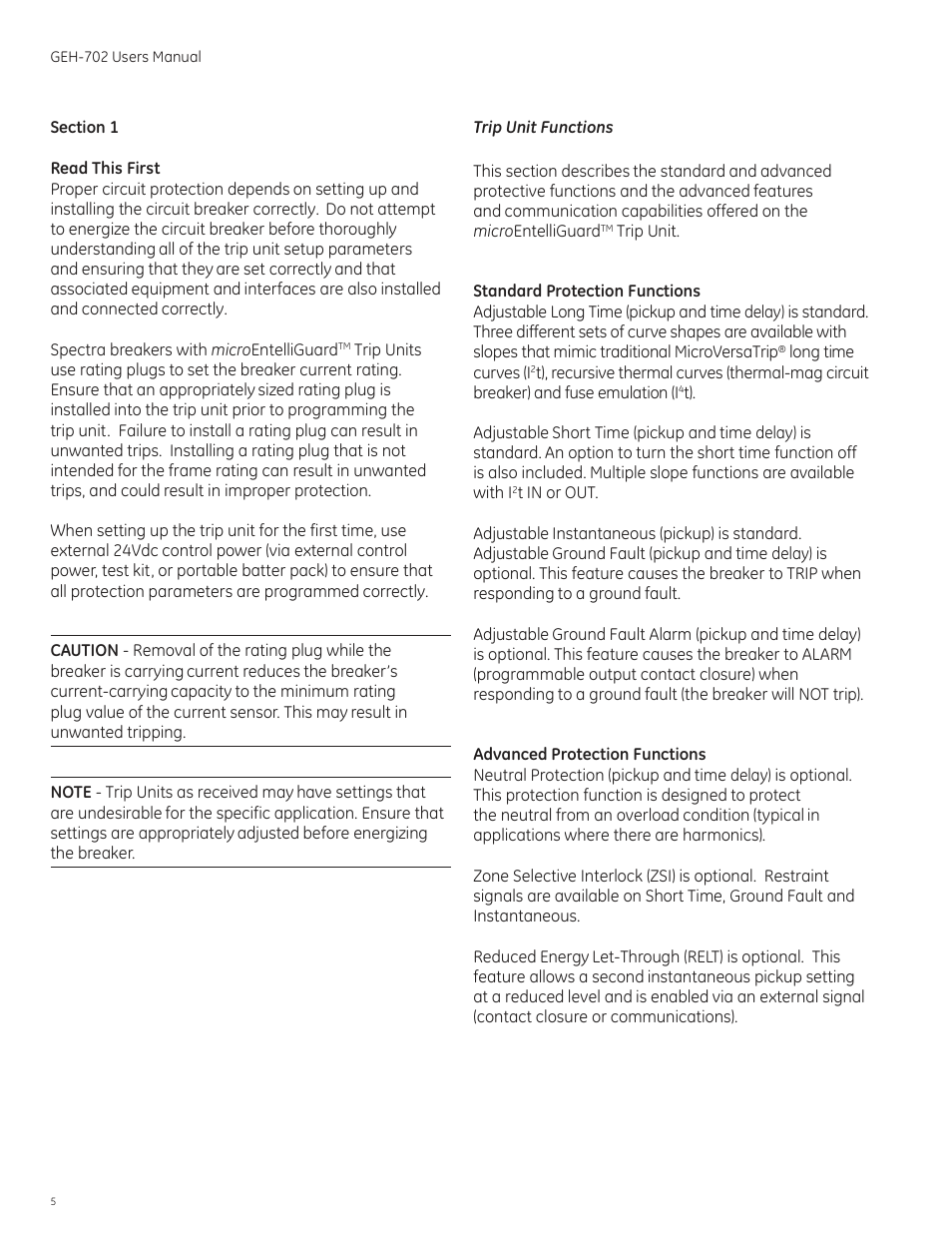 GE Industrial Solutions Spectra RMS Molded Case User Manual | Page 6 / 52