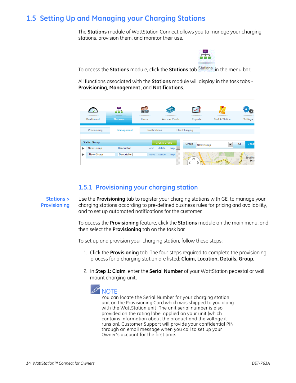 5 setting up and managing your charging stations, 1 provisioning your charging station | GE Industrial Solutions WattStation Connect Owner Second Edition (iPhone) User Manual | Page 16 / 49
