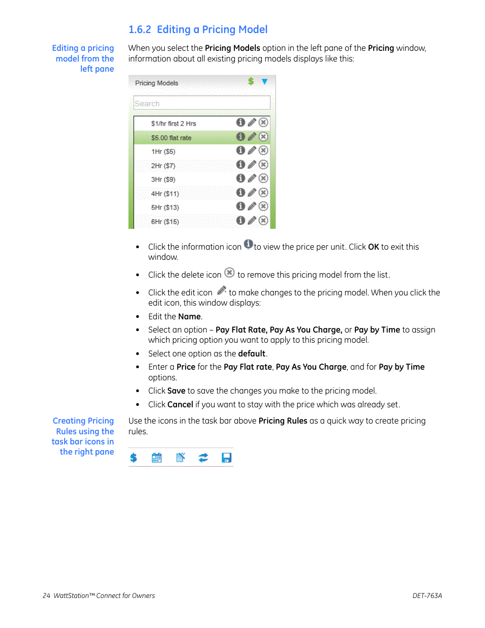2 editing a pricing model | GE Industrial Solutions WattStation Connect Owner Second Edition (iPhone) User Manual | Page 26 / 49