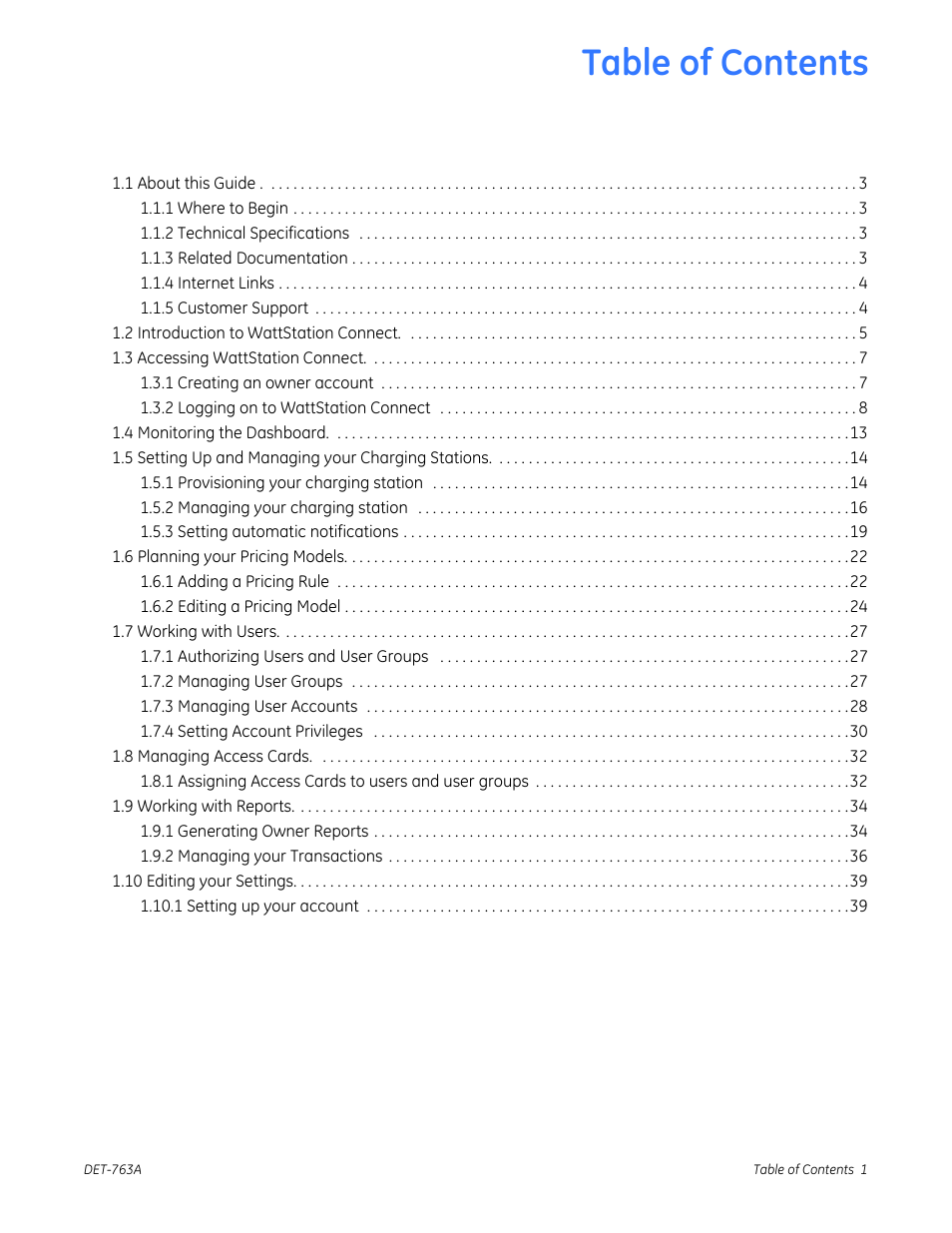 GE Industrial Solutions WattStation Connect Owner Second Edition (iPhone) User Manual | Page 3 / 49
