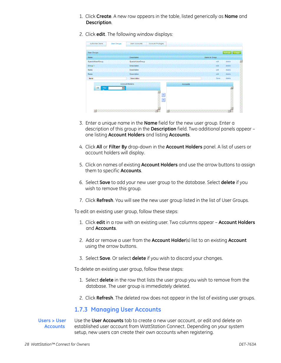 3 managing user accounts | GE Industrial Solutions WattStation Connect Owner Second Edition (iPhone) User Manual | Page 30 / 49