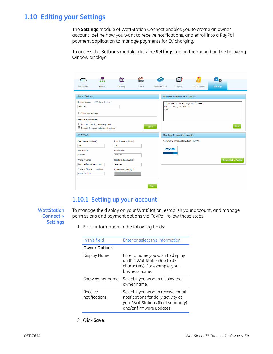 10 editing your settings, 1 setting up your account | GE Industrial Solutions WattStation Connect Owner Second Edition (iPhone) User Manual | Page 41 / 49