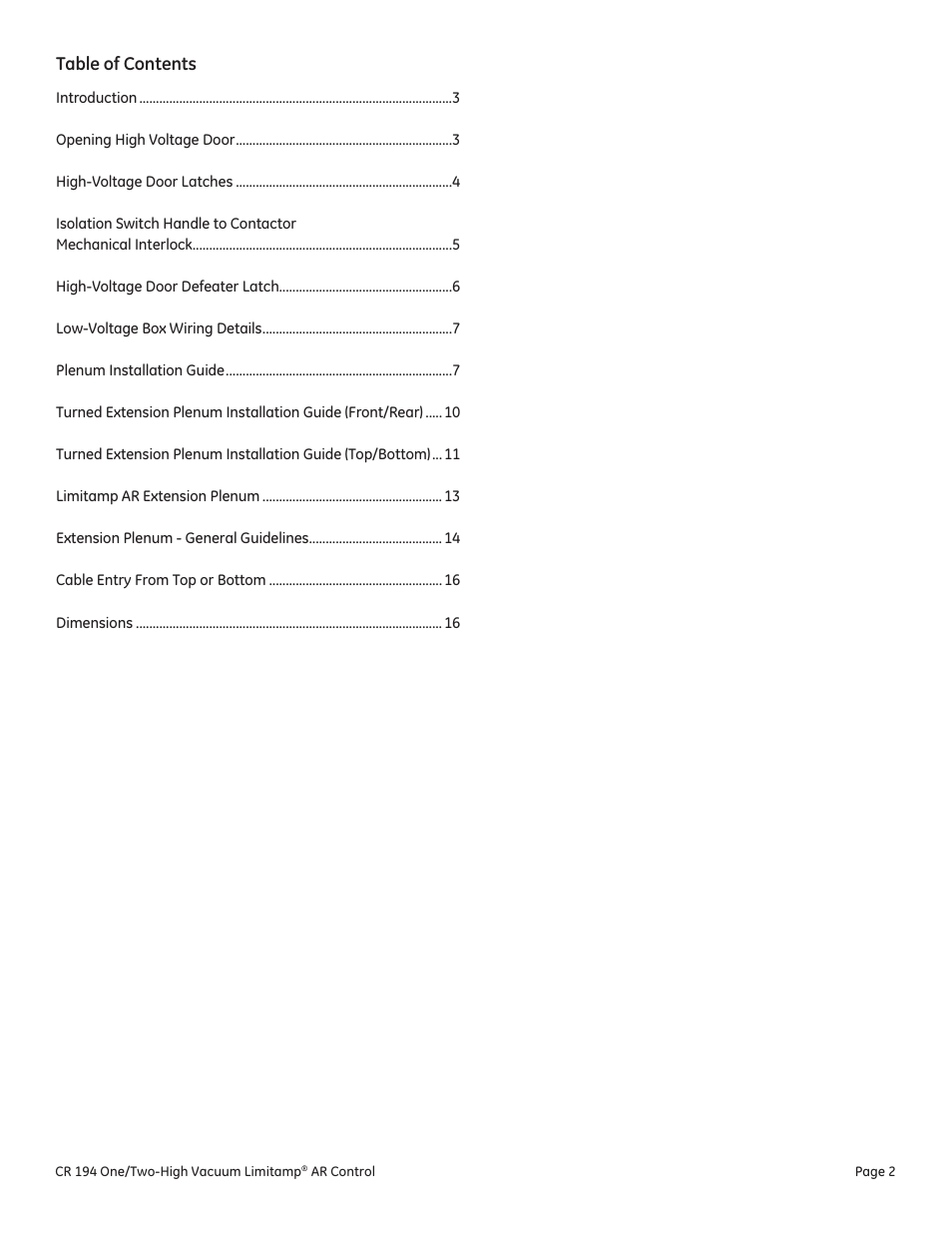 GE Industrial Solutions Limitamp AR User Manual | Page 2 / 20