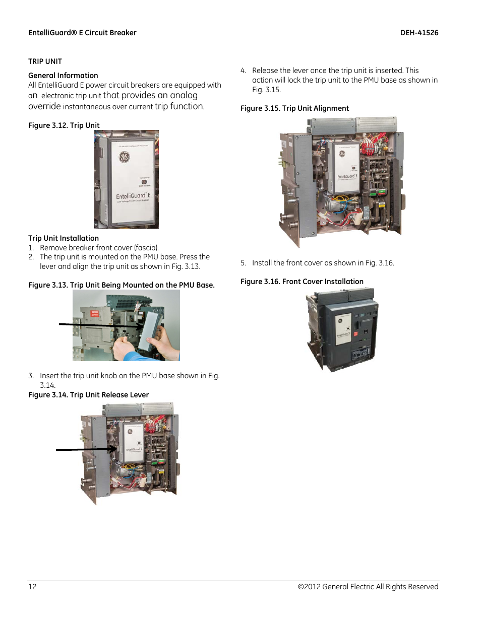 GE Industrial Solutions EntelliGuard E Circuit Breaker User Manual | Page 12 / 30
