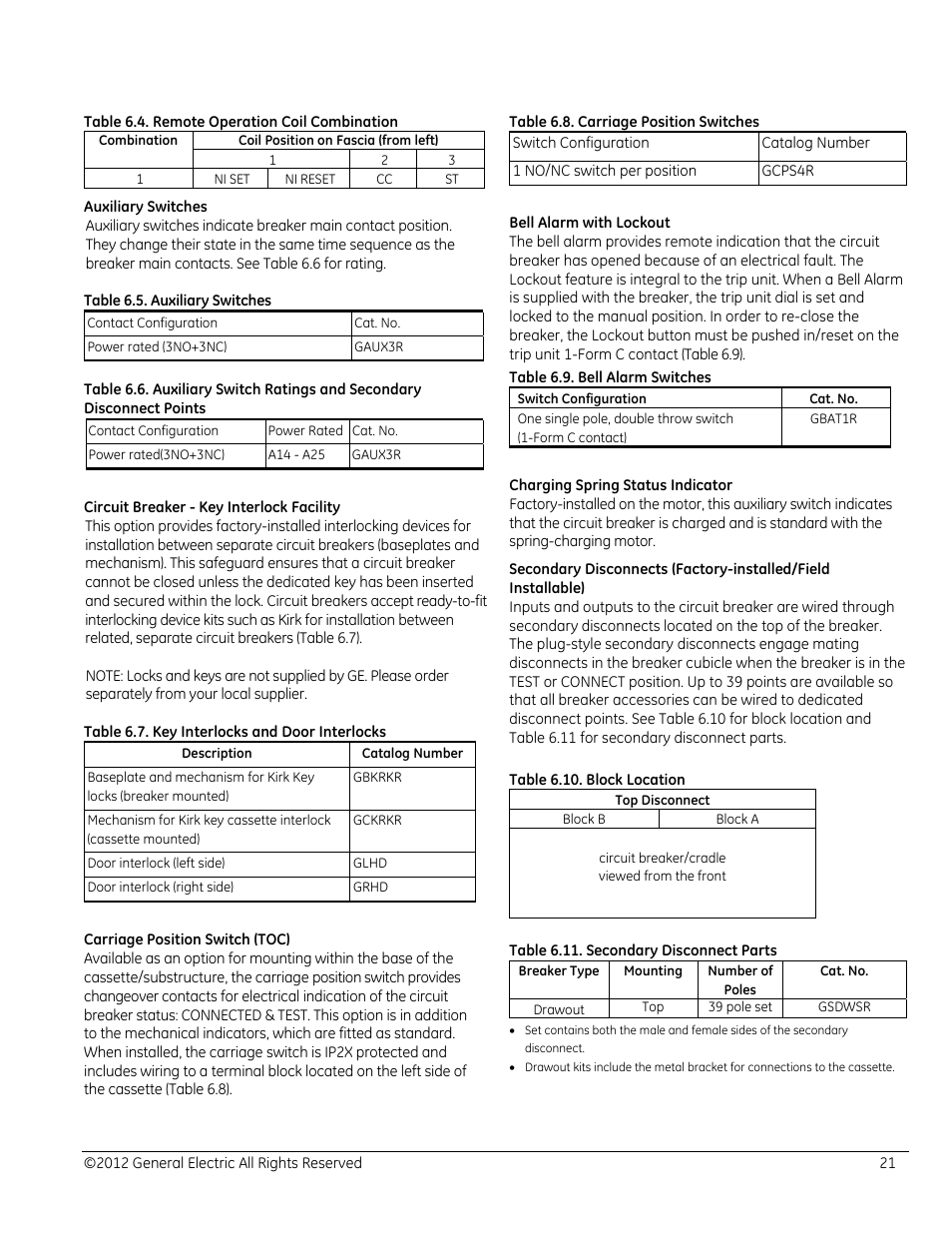GE Industrial Solutions EntelliGuard E Circuit Breaker User Manual | Page 21 / 30