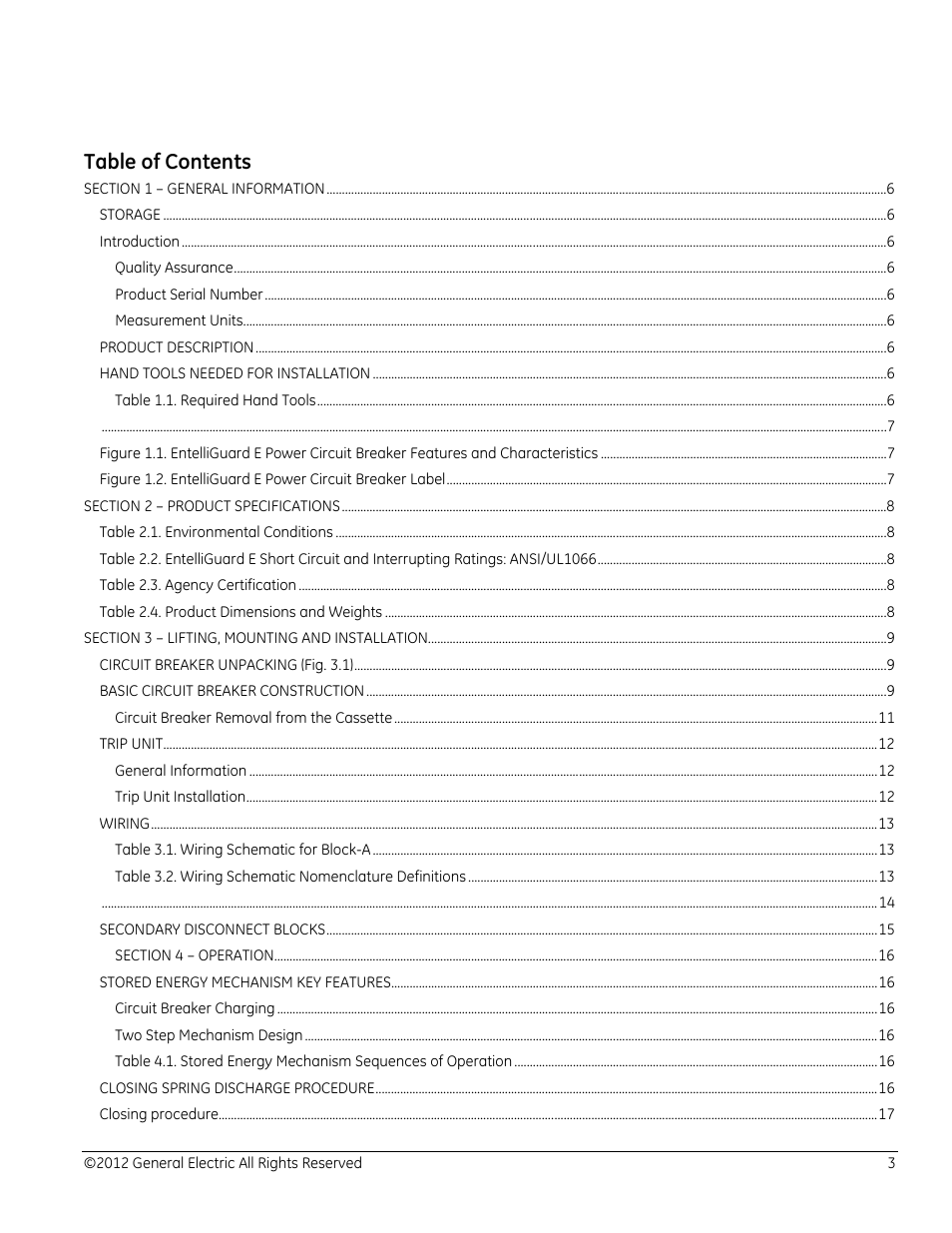 GE Industrial Solutions EntelliGuard E Circuit Breaker User Manual | Page 3 / 30