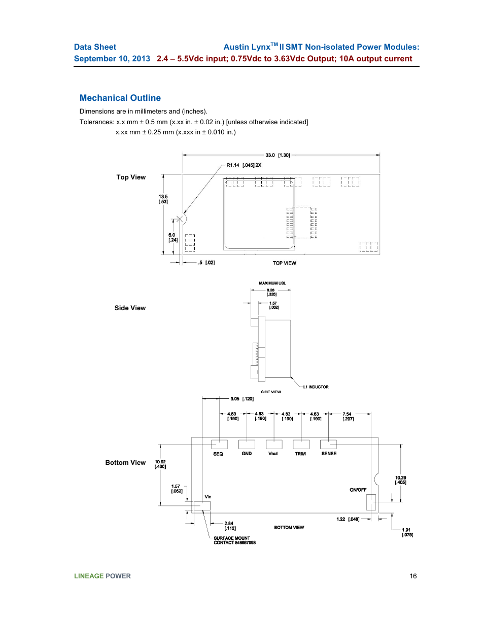 GE Industrial Solutions Austin Lynx II SMT User Manual | Page 16 / 21