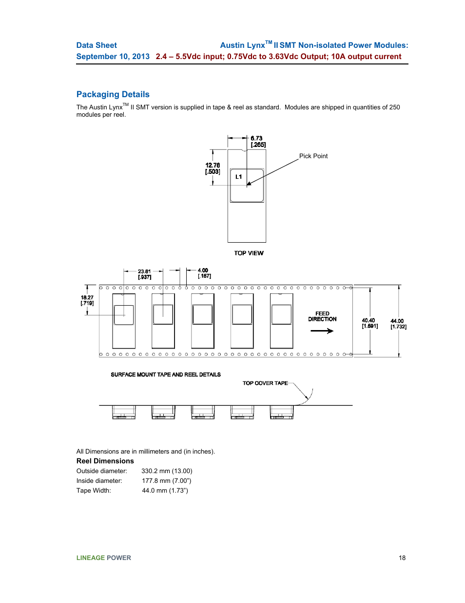 GE Industrial Solutions Austin Lynx II SMT User Manual | Page 18 / 21