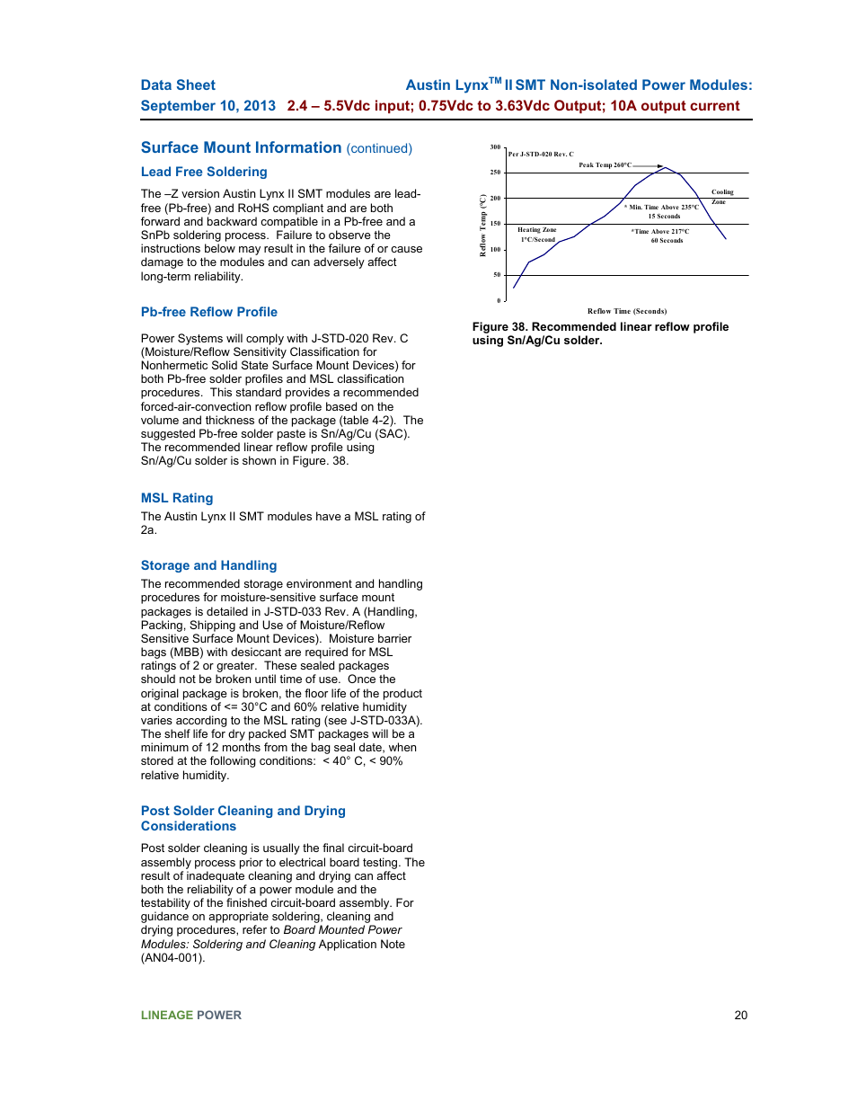 Surface mount information, Austin lynx | GE Industrial Solutions Austin Lynx II SMT User Manual | Page 20 / 21