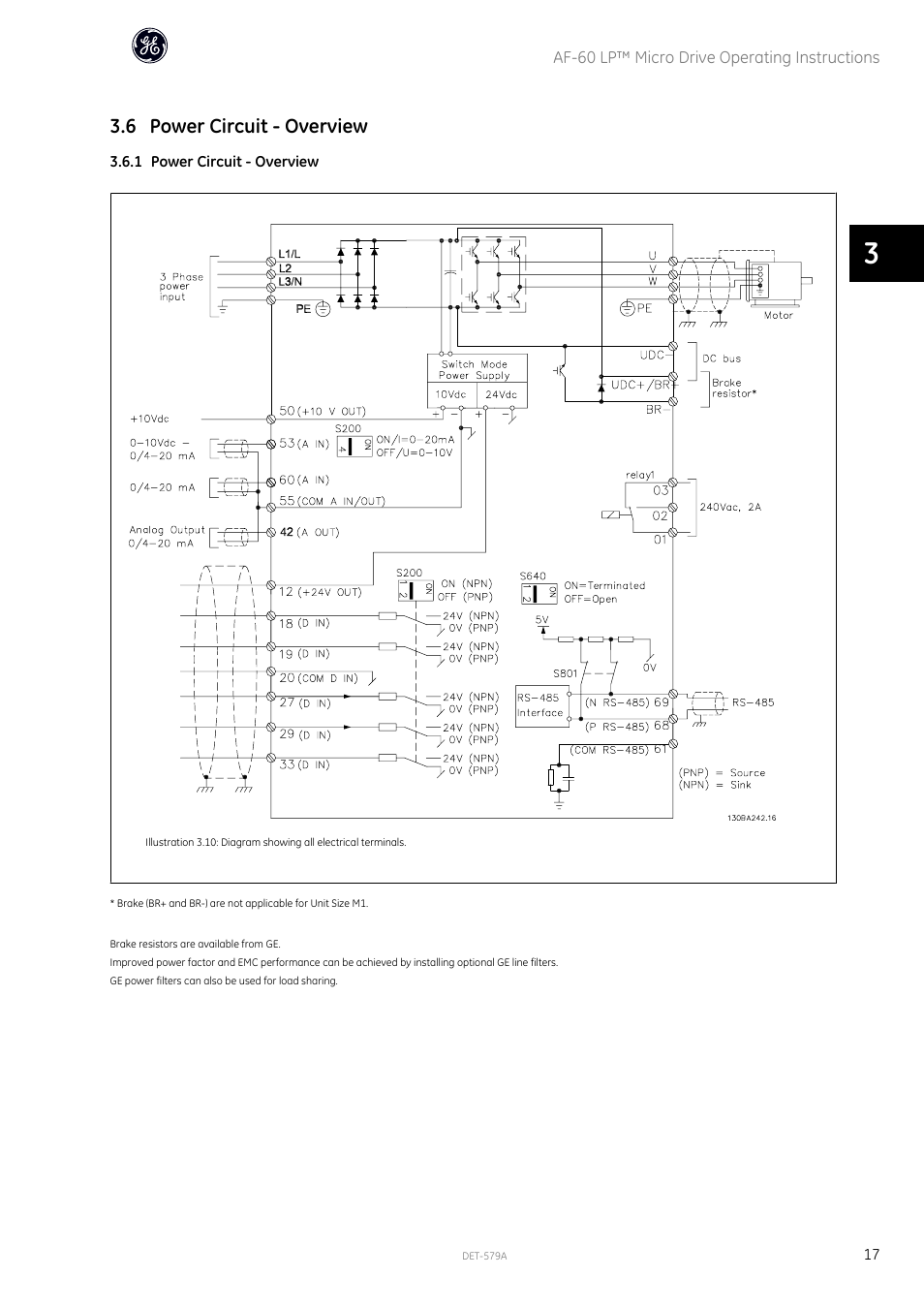 6 power circuit - overview | GE Industrial Solutions AF-60 LP Micro Drive Operating Instructions User Manual | Page 18 / 72