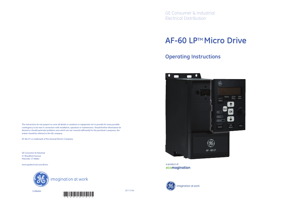 Af-60 lp, Micro drive, Operating instructions | GE Industrial Solutions AF-60 LP Micro Drive Operating Instructions User Manual | Page 72 / 72