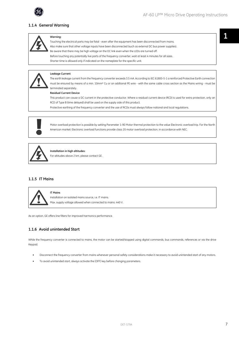 GE Industrial Solutions AF-60 LP Micro Drive Operating Instructions User Manual | Page 8 / 72