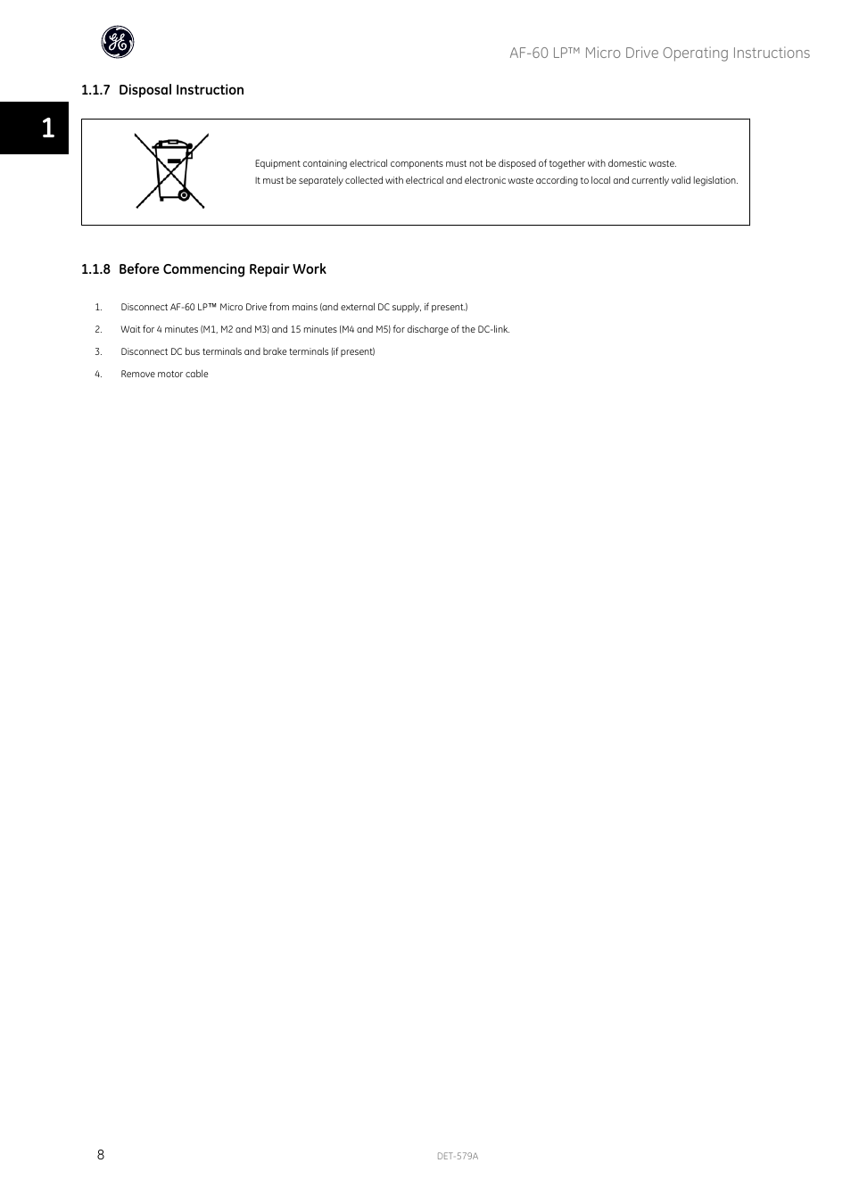 GE Industrial Solutions AF-60 LP Micro Drive Operating Instructions User Manual | Page 9 / 72