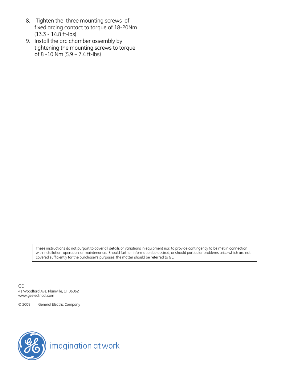 GE Industrial Solutions EntelliGuard G Arcing contacts assembly User Manual | Page 2 / 2