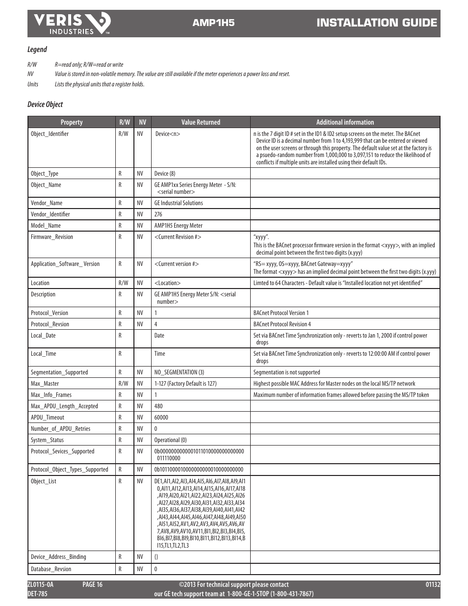Installation guide, Amp1h5 | GE Industrial Solutions AMP1H5 User Manual | Page 16 / 24