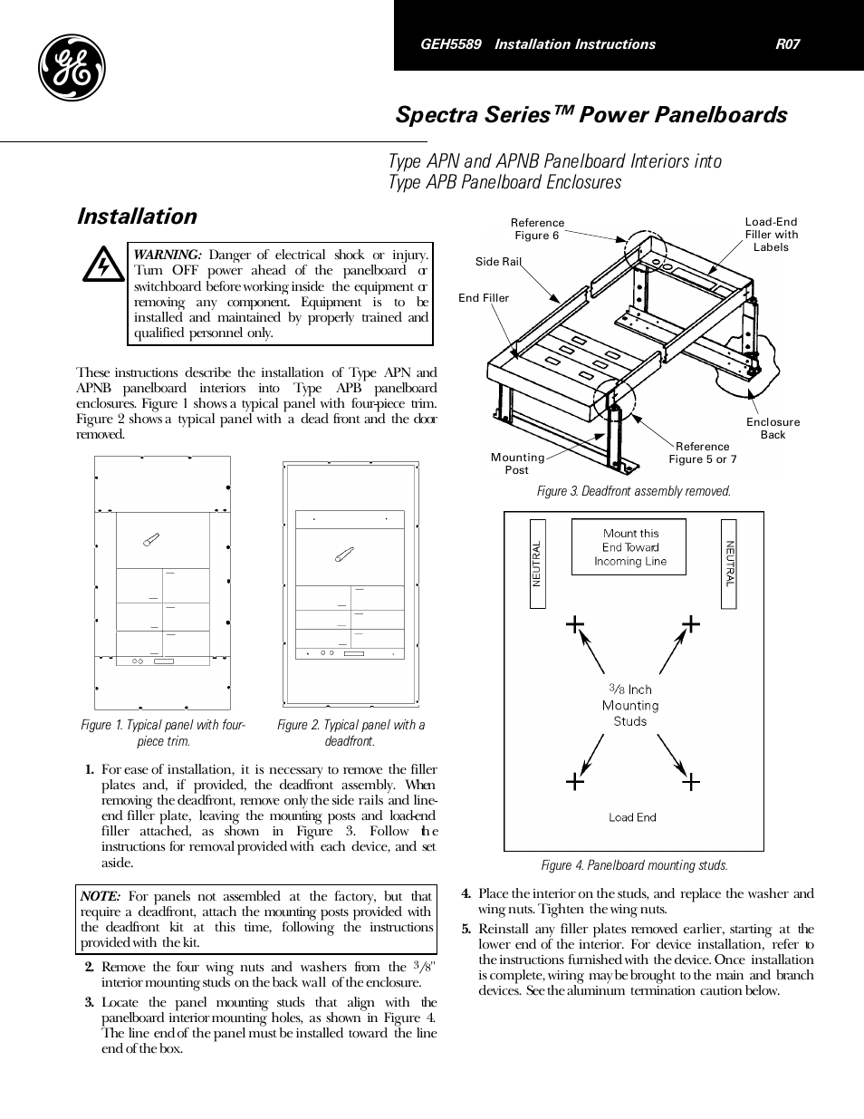 GE Industrial Solutions Spectra Series Power Panelboards APN and APNB User Manual | 2 pages
