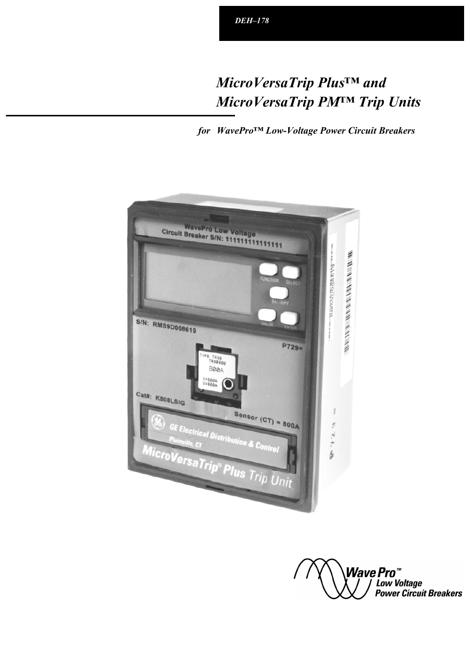 GE Industrial Solutions WavePro Low-Voltage Power Circuit Breakers User Manual | 40 pages