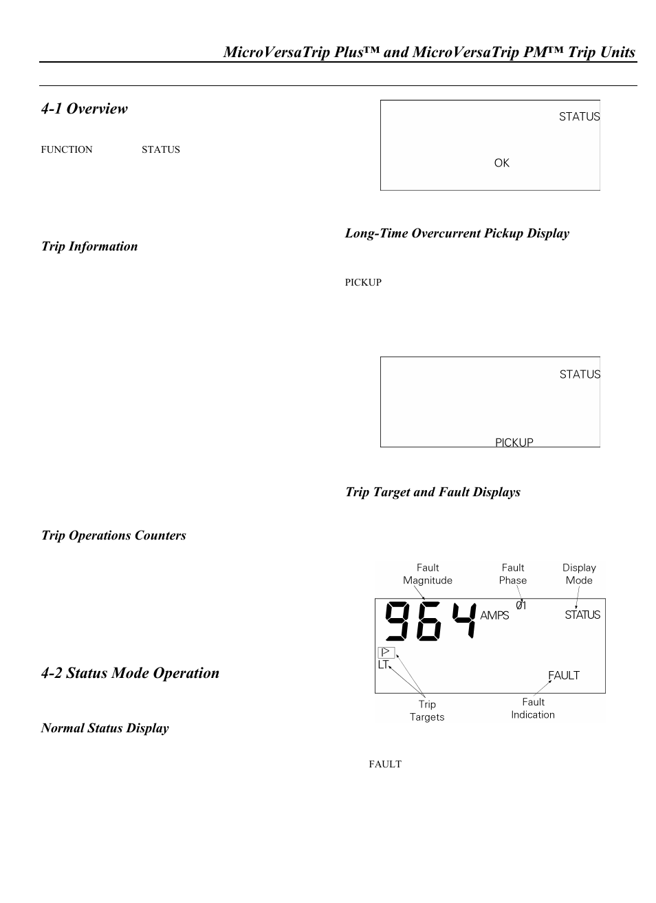 1 overview, 2 status mode operation | GE Industrial Solutions WavePro Low-Voltage Power Circuit Breakers User Manual | Page 33 / 40