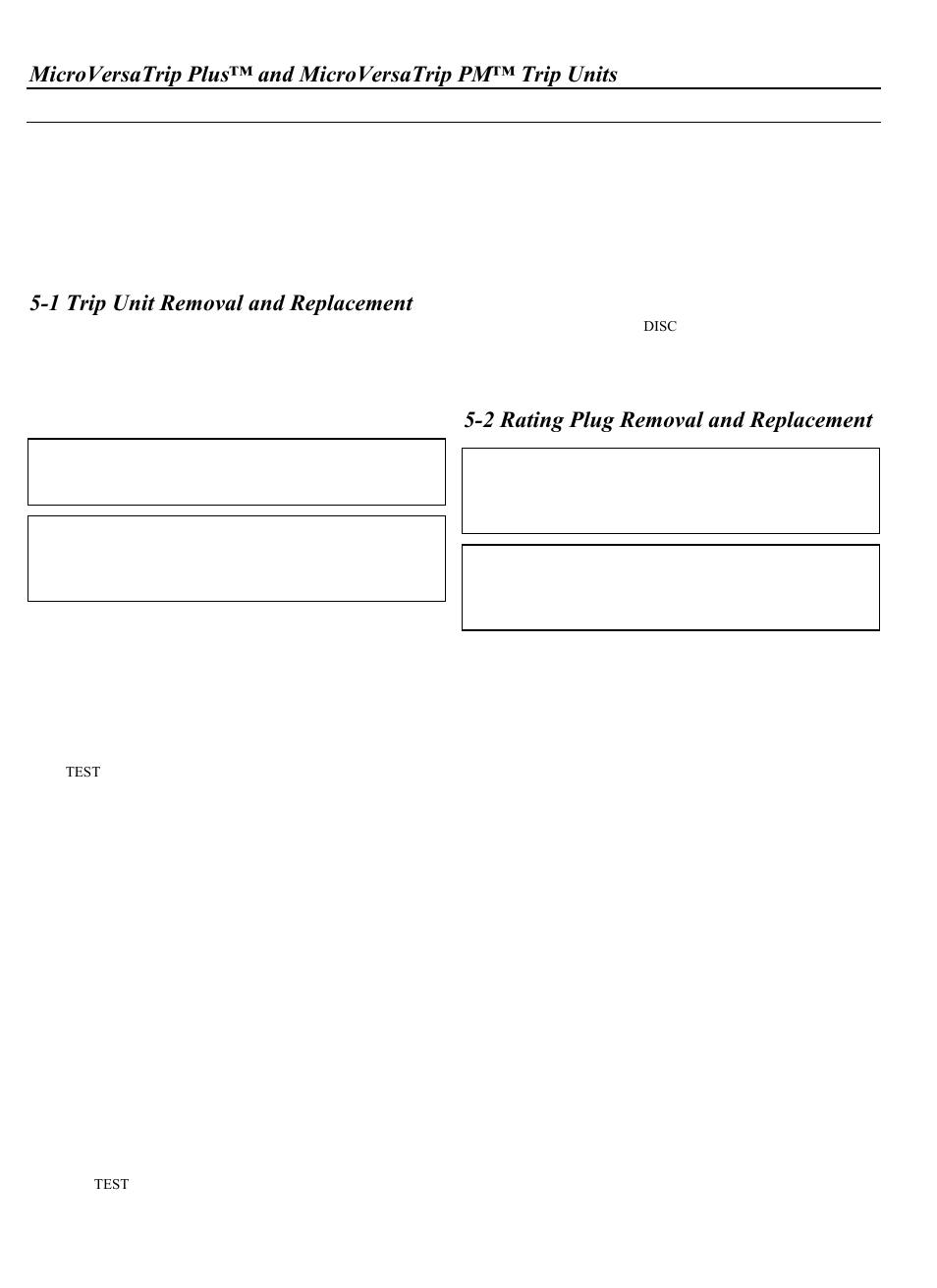 1 trip unit removal and replacement, 2 rating plug removal and replacement | GE Industrial Solutions WavePro Low-Voltage Power Circuit Breakers User Manual | Page 36 / 40