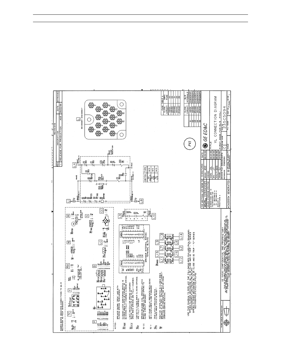 Powervac, 5kv vertical lift chapter 6. control circuit | GE Industrial Solutions PowerVac 5kV VL PV VL 4.16-250-0 User Manual | Page 23 / 68