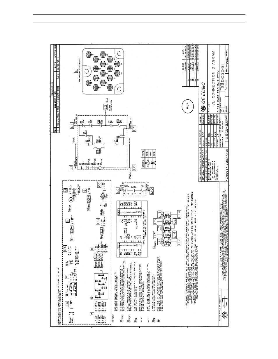 Powervac, 5kv vertical lift chapter 6. control circuit | GE Industrial Solutions PowerVac 5kV VL PV VL 4.16-250-0 User Manual | Page 24 / 68