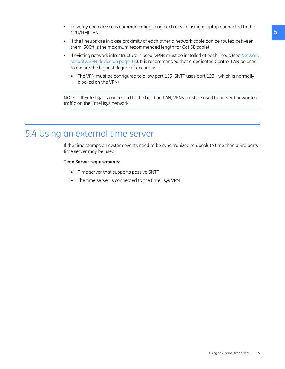 4 using an external time server | GE Industrial Solutions Entellisys 4.0 System Administrator Manual User Manual | Page 25 / 72