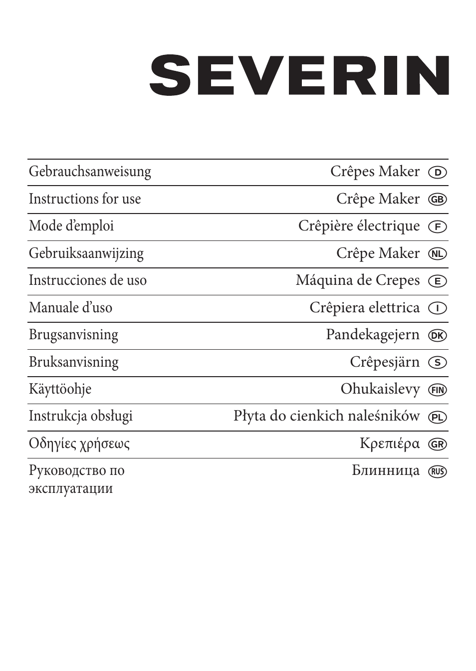 SEVERIN CM 2196 User Manual | 50 pages