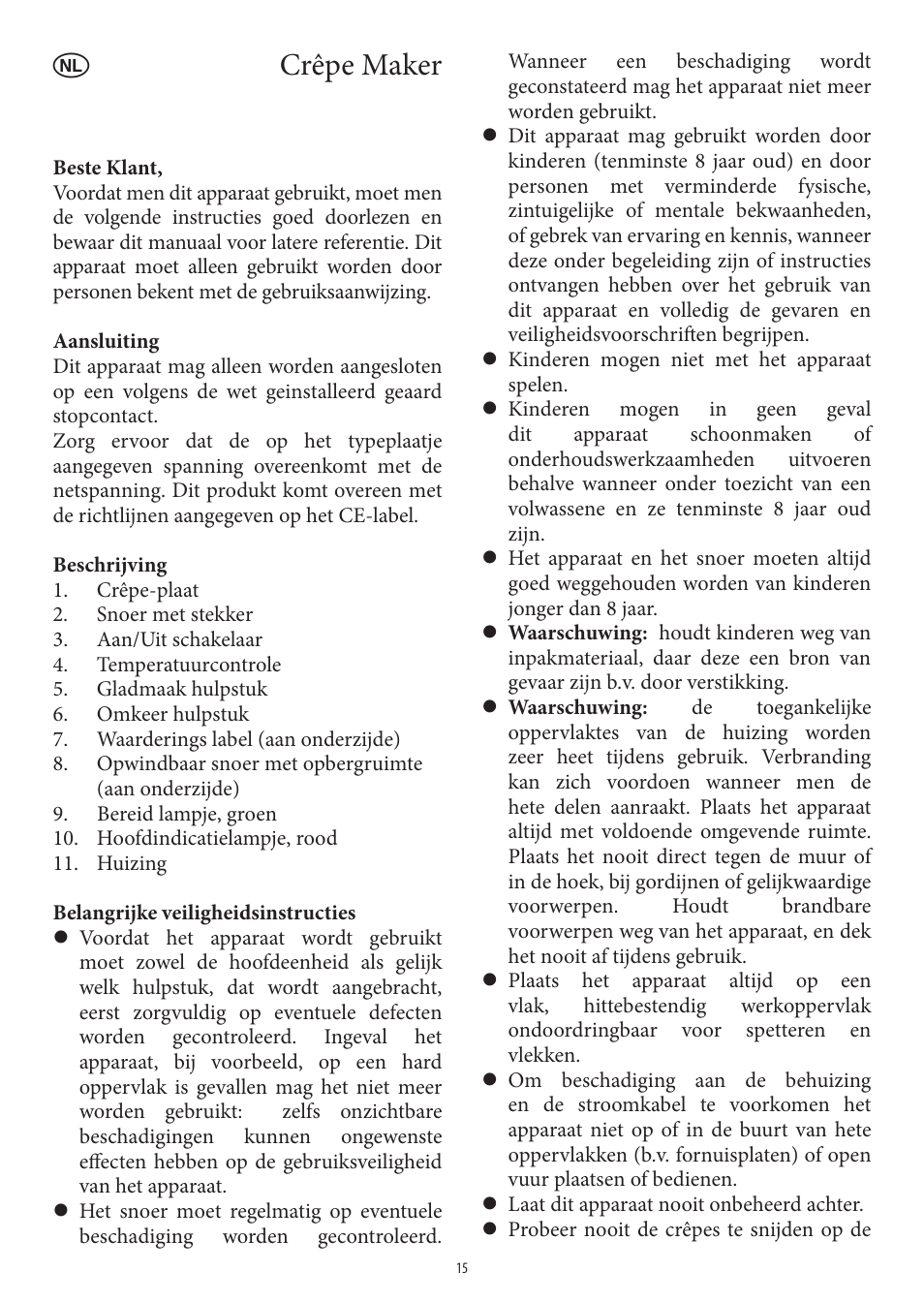 Crêpe maker | SEVERIN CM 2196 User Manual | Page 15 / 50