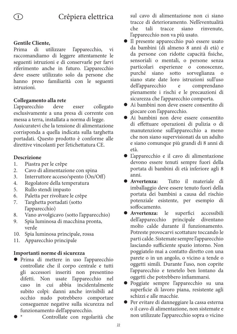 Crêpiera elettrica | SEVERIN CM 2196 User Manual | Page 22 / 50