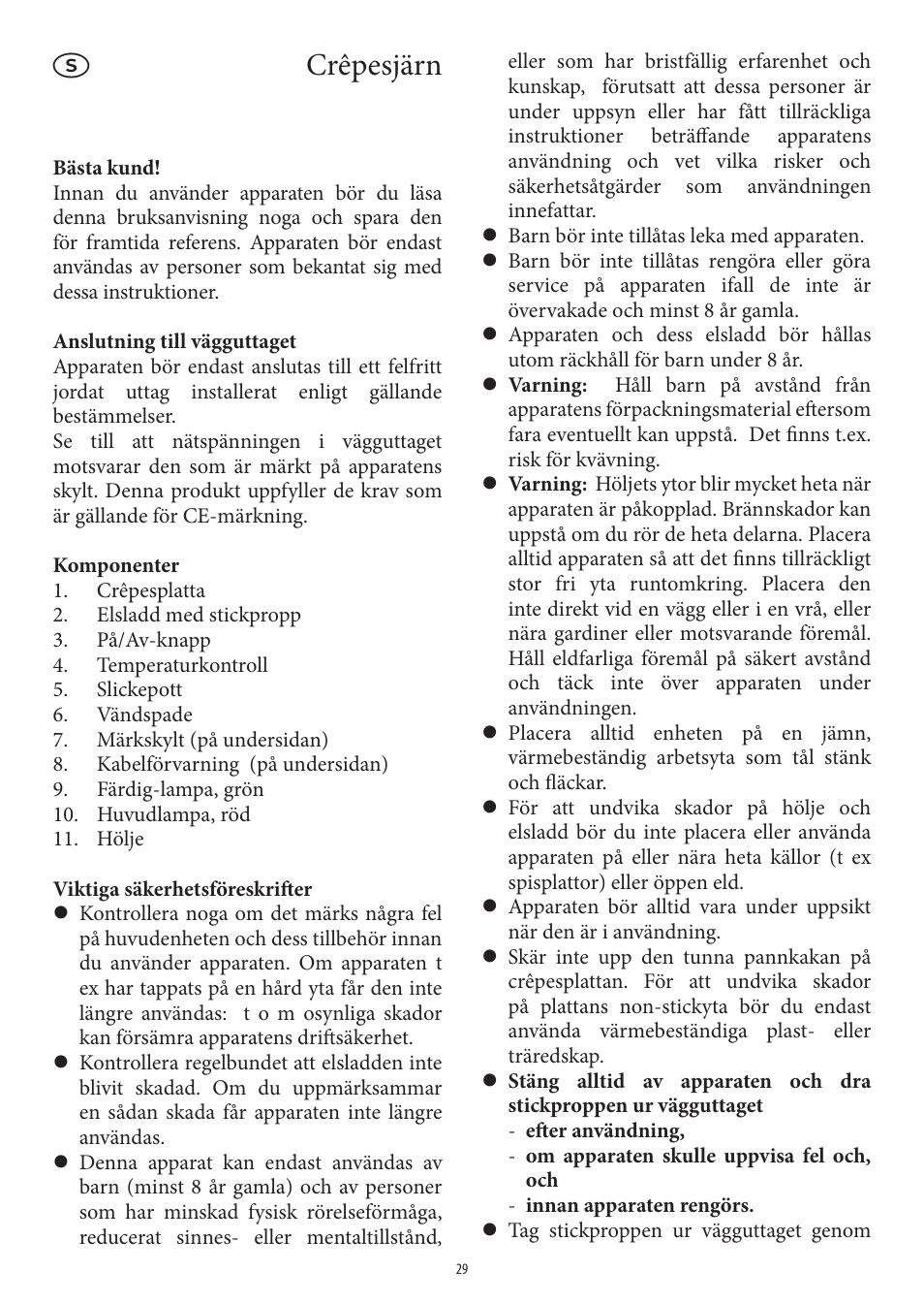 Crêpesjärn | SEVERIN CM 2196 User Manual | Page 29 / 50