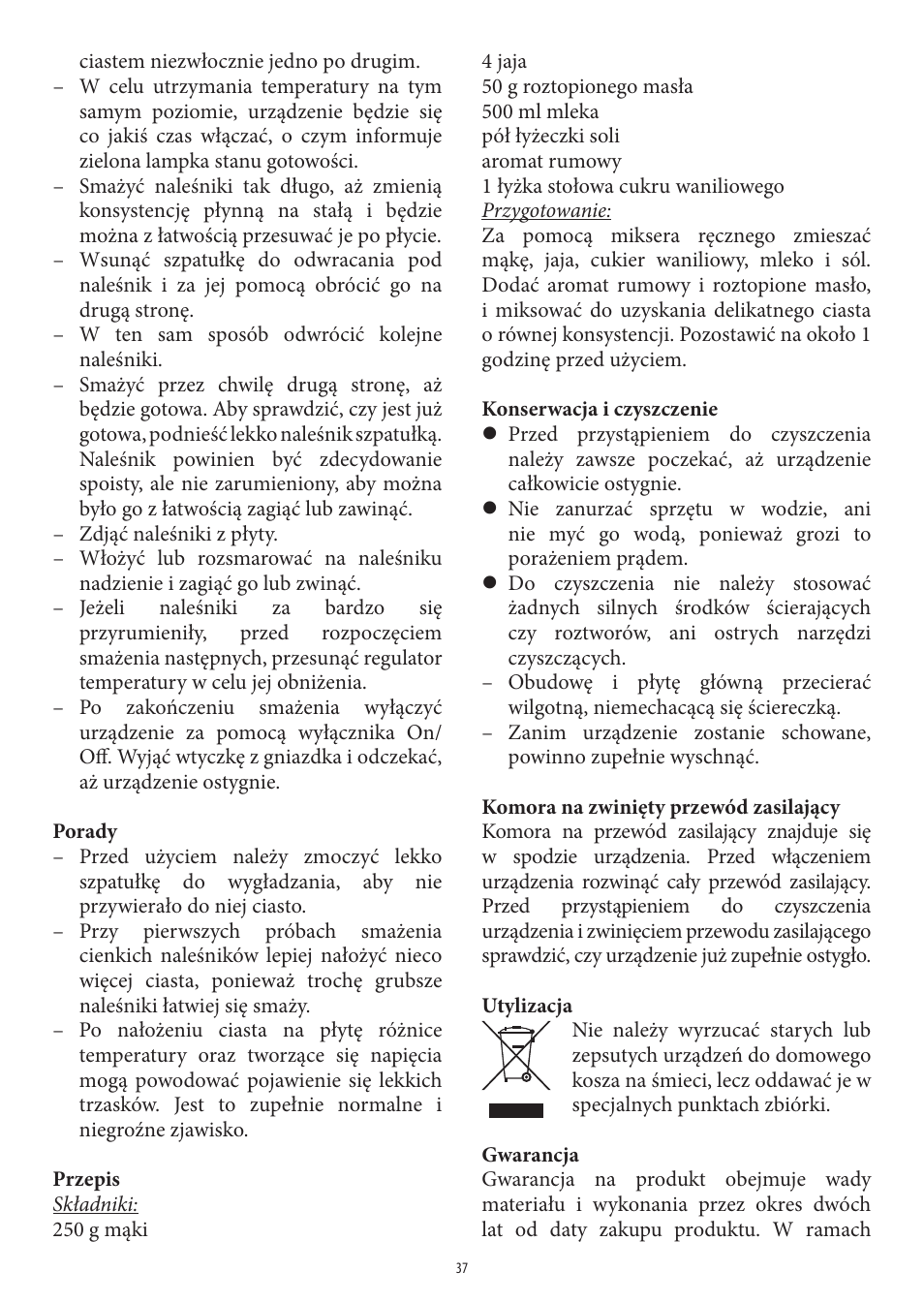 SEVERIN CM 2196 User Manual | Page 37 / 50