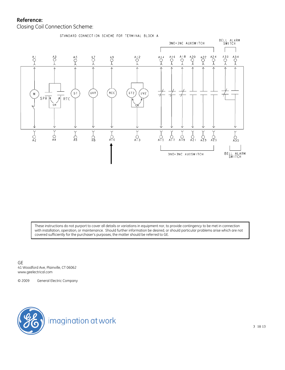 Reference: closing coil connection scheme | GE Industrial Solutions EntelliGuard G Closing Coil User Manual | Page 4 / 4