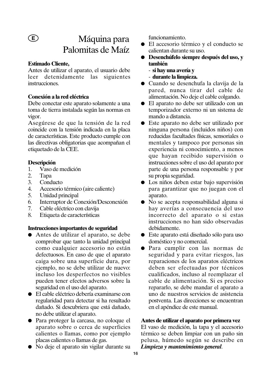 Máquina para palomitas de maíz | SEVERIN PC 3751 User Manual | Page 16 / 42