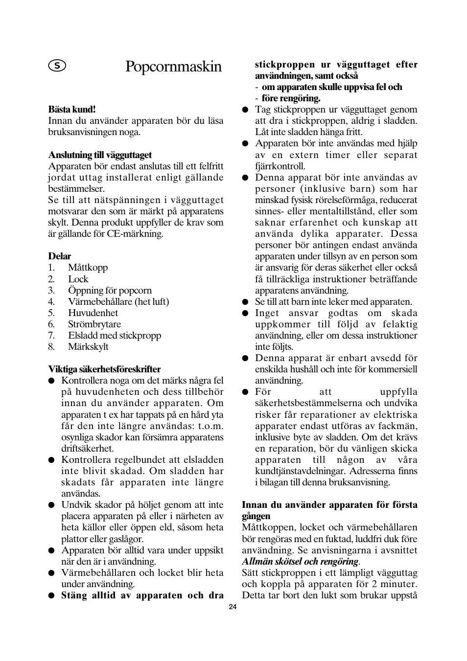 Popcornmaskin | SEVERIN PC 3751 User Manual | Page 24 / 42