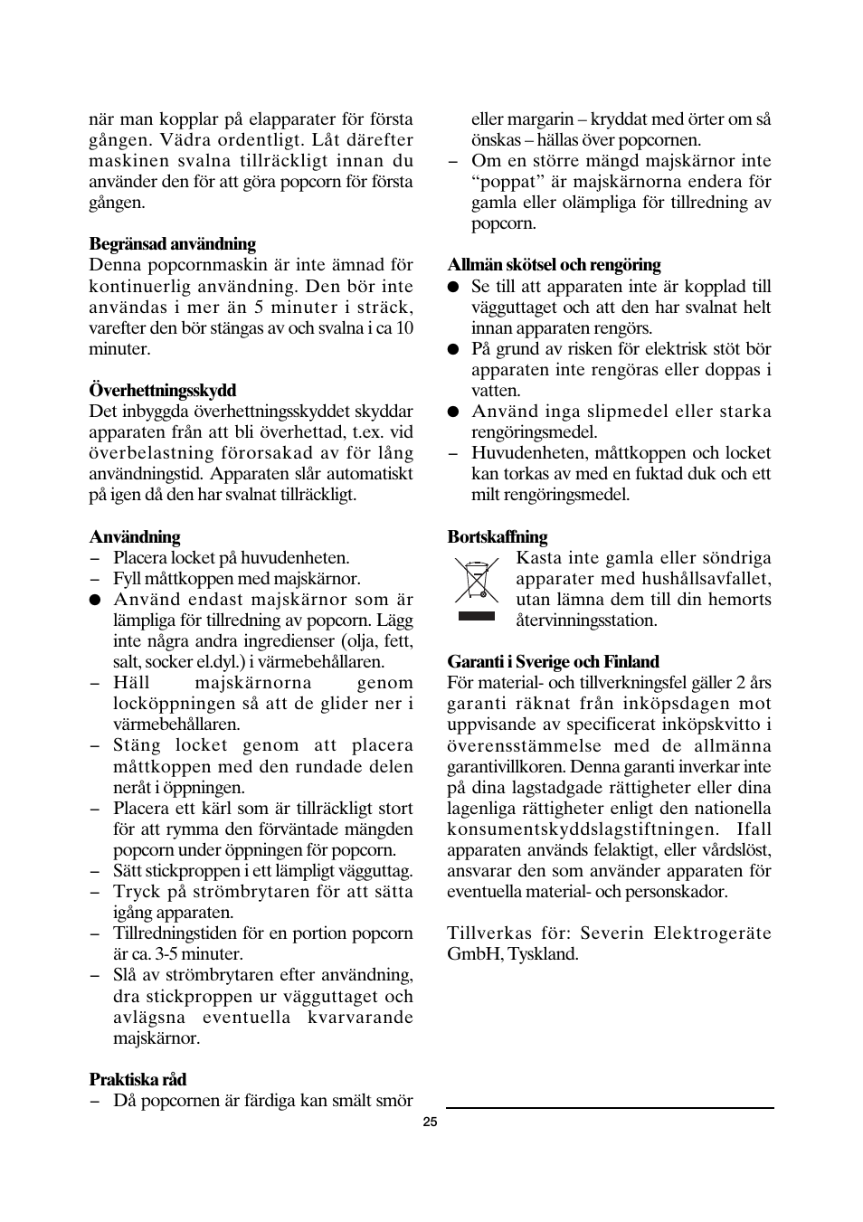 SEVERIN PC 3751 User Manual | Page 25 / 42