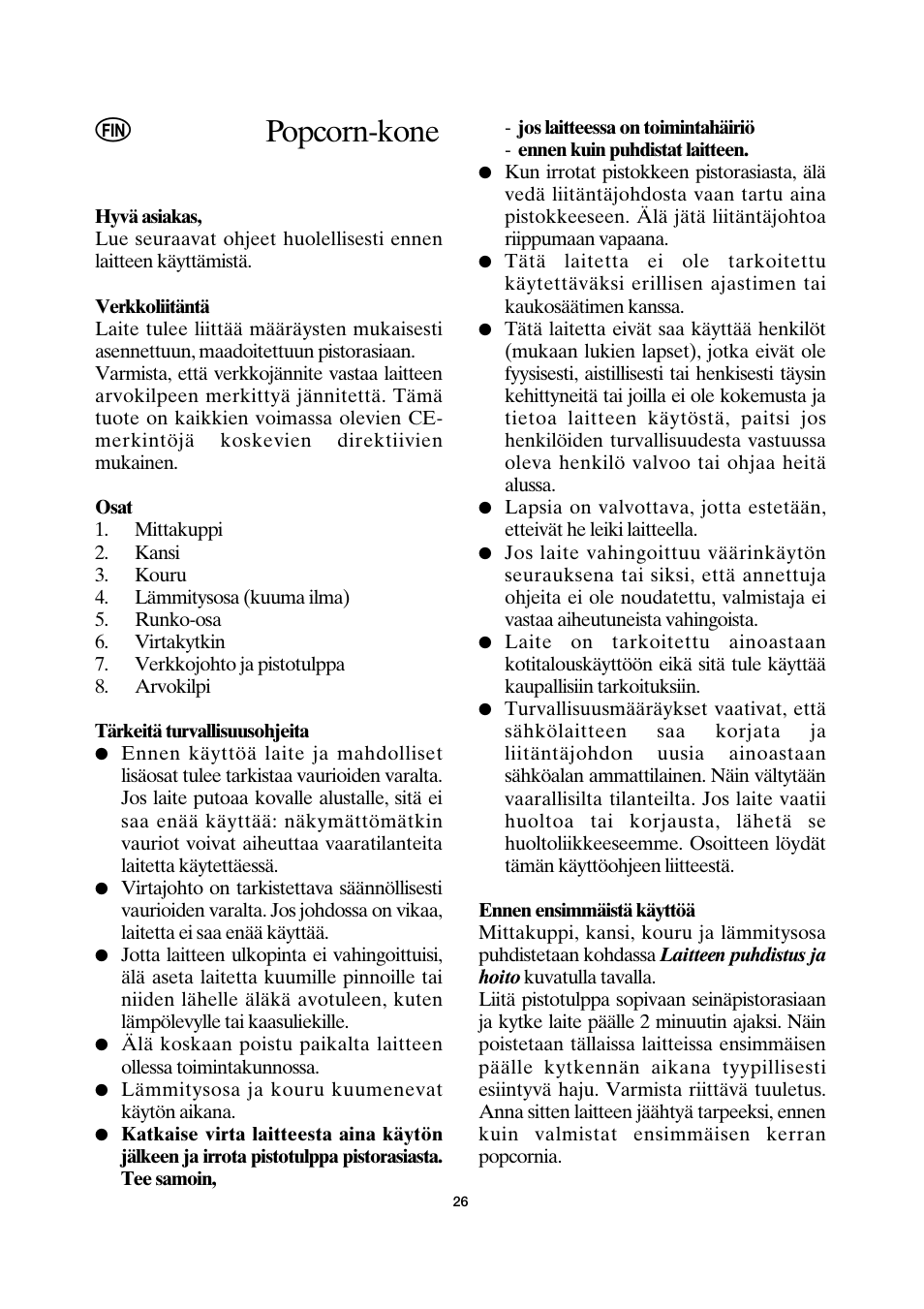 Popcorn-kone | SEVERIN PC 3751 User Manual | Page 26 / 42