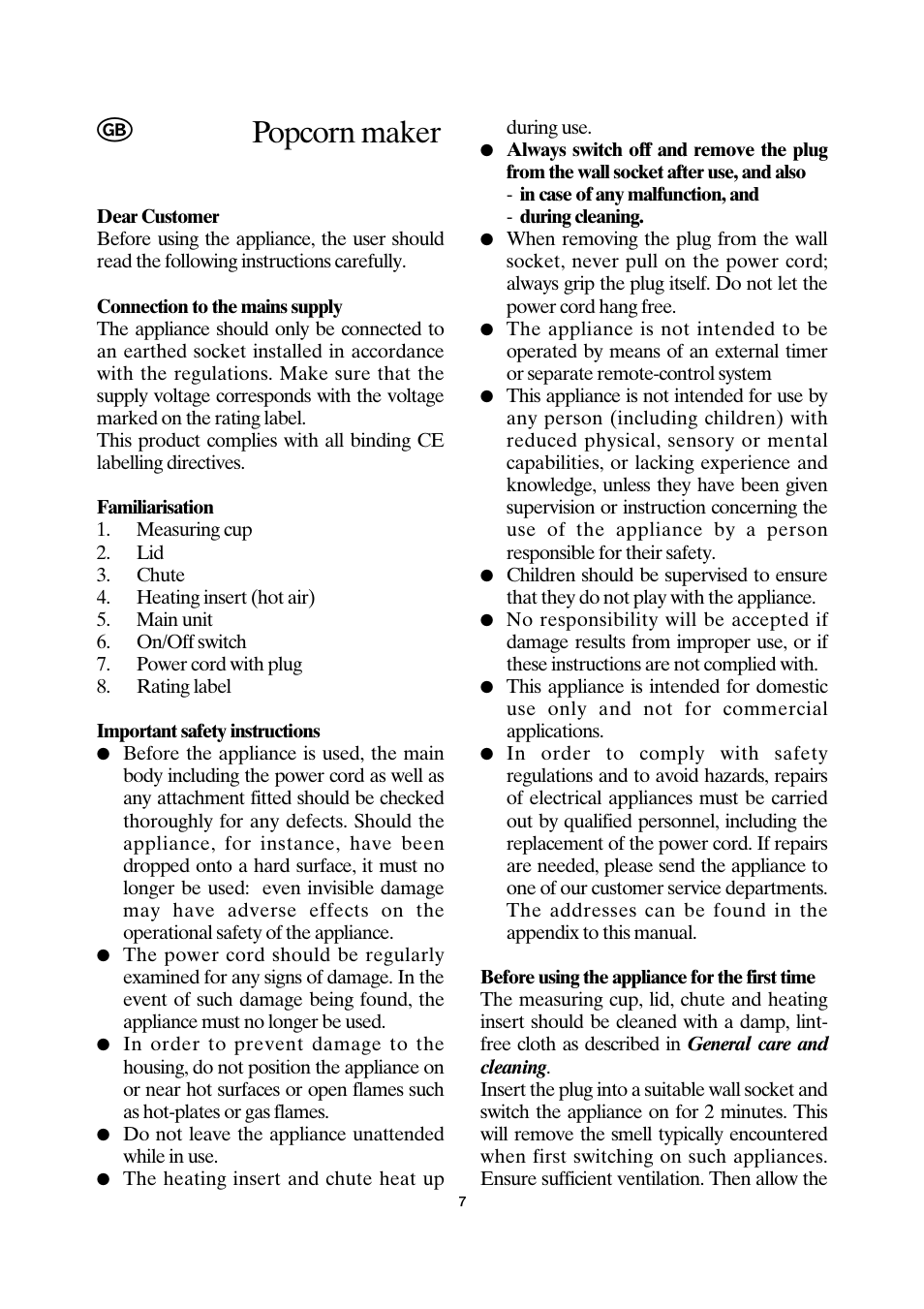 Popcorn maker | SEVERIN PC 3751 User Manual | Page 7 / 42