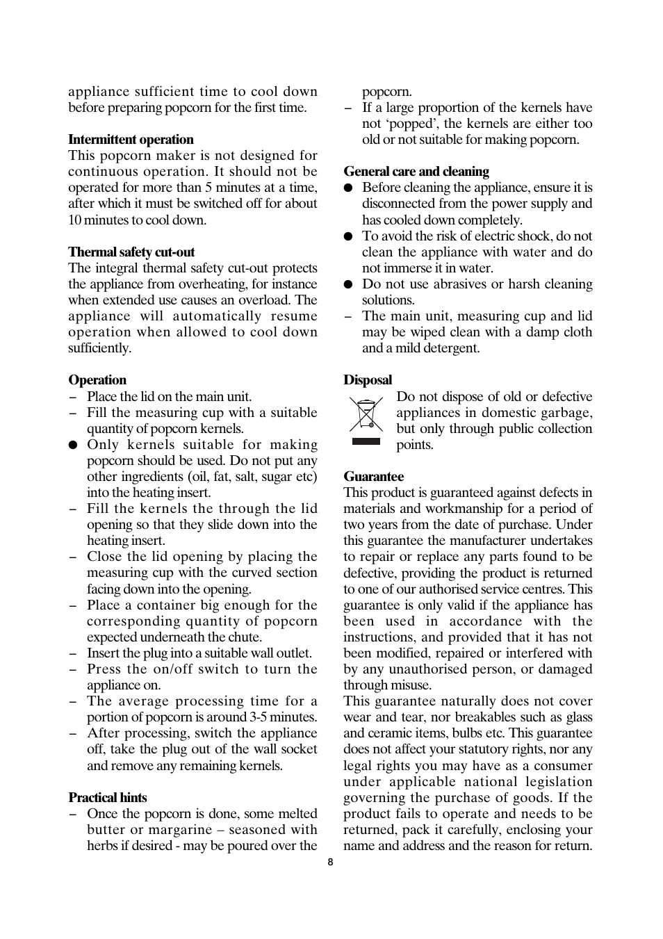 SEVERIN PC 3751 User Manual | Page 8 / 42