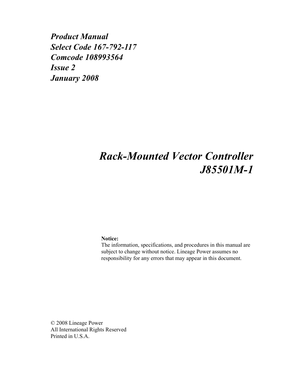 GE Industrial Solutions Galaxy Vector Rack Mounted Controller J85501M-1 User Manual | Page 3 / 90