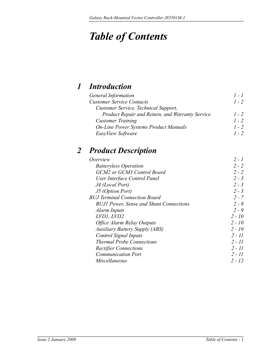 GE Industrial Solutions Galaxy Vector Rack Mounted Controller J85501M-1 User Manual | Page 5 / 90