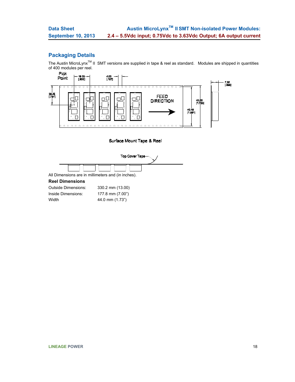 GE Industrial Solutions Austin Microlynx II SMT User Manual | Page 18 / 21