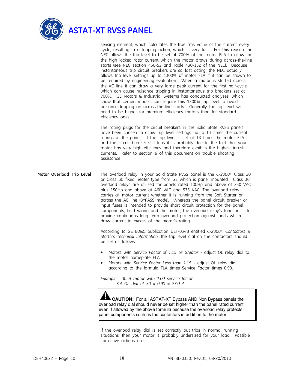 Astat-xt rvss panel | GE Industrial Solutions ASTAT-XT RVSS PANEL User Manual | Page 18 / 43