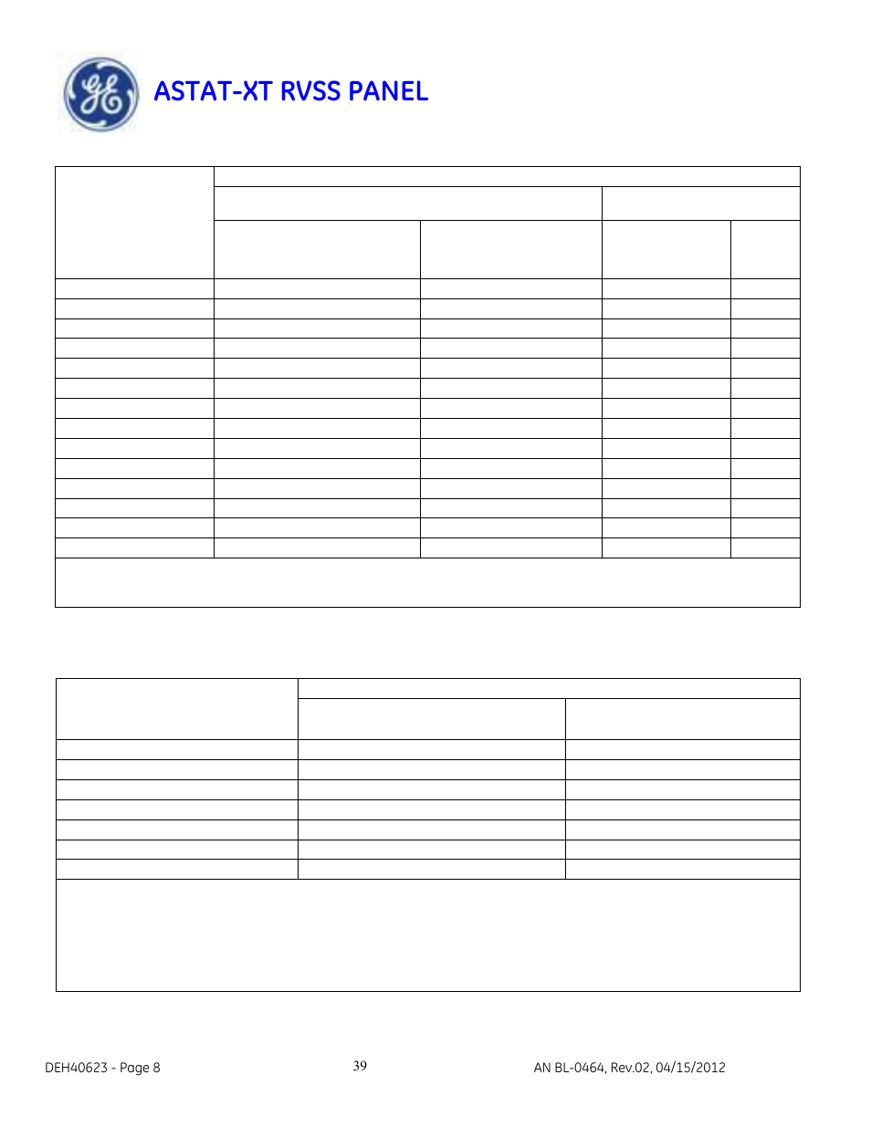 Astat-xt rvss panel | GE Industrial Solutions ASTAT-XT RVSS PANEL User Manual | Page 39 / 43