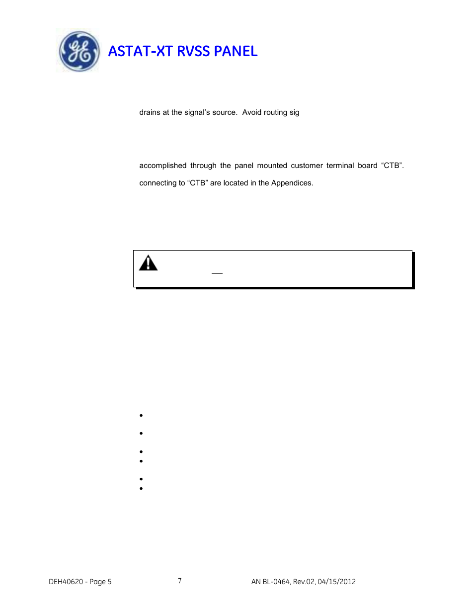 Astat-xt rvss panel | GE Industrial Solutions ASTAT-XT RVSS PANEL User Manual | Page 7 / 43