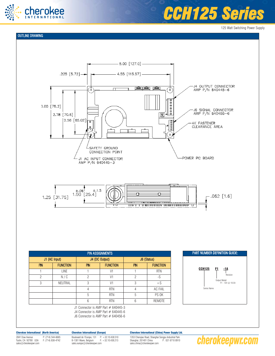 Cch125 sseries | GE Industrial Solutions CCH125 Series User Manual | Page 2 / 2